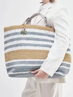 – Shopper aus Textil im Streifen-Design*ANOKHI Outlet