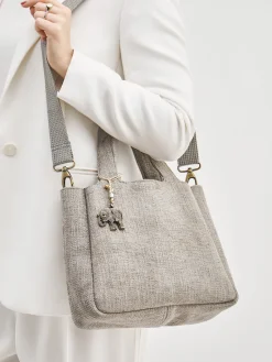 Damen ANOKHI – Shopper aus Textil in Steingrau