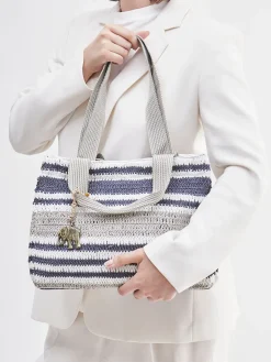 – Strandtasche aus Textil in Häkeloptik*ANOKHI Clearance