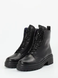 Damen Apepazza – Schnürboots aus Leder mit Strass