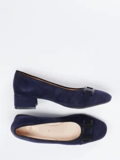 Damen Ara – Blockabsatz-Pumps aus Veloursleder Dunkel