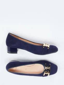 Damen Ara – Blockabsatz-Pumps aus Veloursleder Dunkel