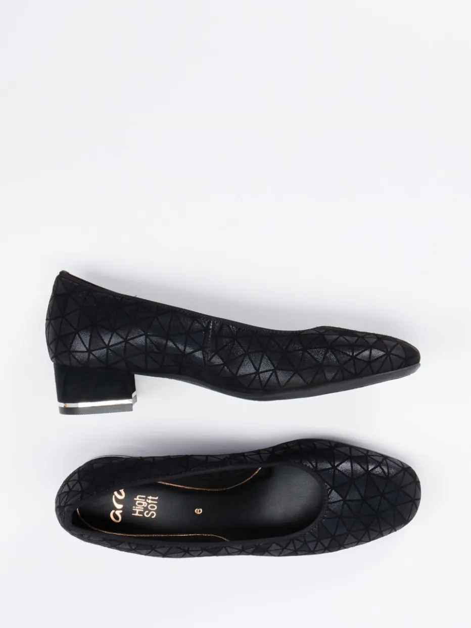 – Blockabsatz-Pumps aus geprägtem Leder*Ara Clearance