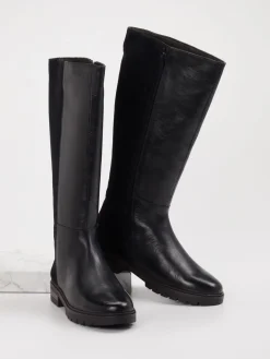 – Kniehohe Stiefel aus Leder Schwarz*Ara Outlet