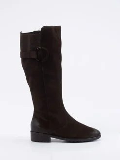 – Kniehohe Stiefel aus Veloursleder Dunkel*Ara Discount