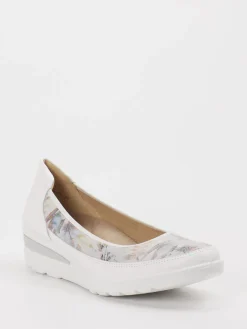 – Komfort-Ballerinas aus Leder Weiß floral*Ara Online