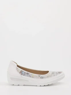 – Komfort-Ballerinas aus Leder Weiß floral*Ara Online