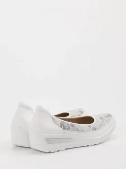 – Komfort-Ballerinas aus Leder Weiß floral*Ara Online