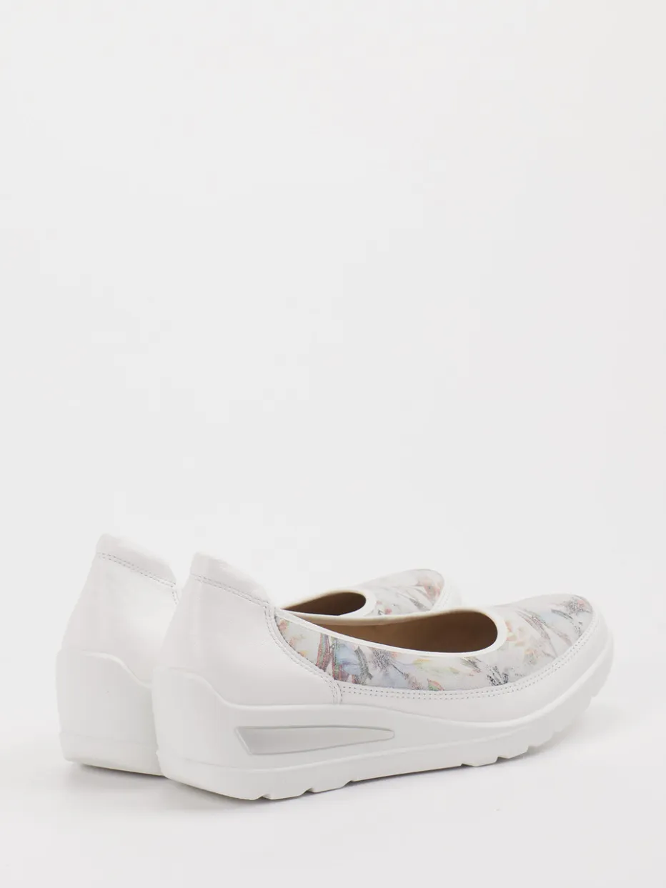 – Komfort-Ballerinas aus Leder Weiß floral*Ara Online