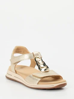 Damen Ara – Komfortsandale aus Metallicleder farben