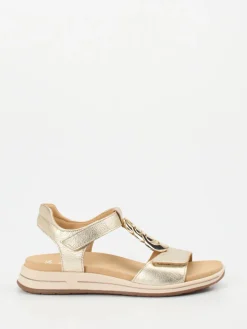 Damen Ara – Komfortsandale aus Metallicleder farben