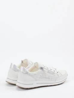 Damen Ara – Komfort-Sneaker aus geprägtem Leder Offwhite