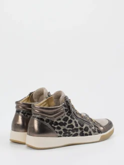 – Mid-Top Sneaker aus geprägtem Leder bronze*Ara Clearance