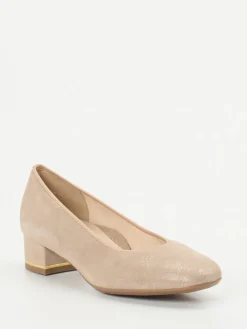 Damen Ara – Pumps aus Metallicleder in gold