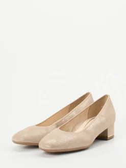 Damen Ara – Pumps aus Metallicleder in gold