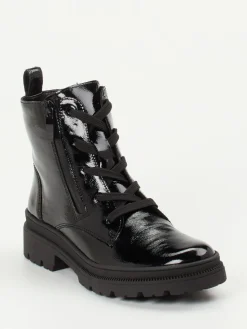 Damen Ara – Schnürstiefelette aus Lackleder