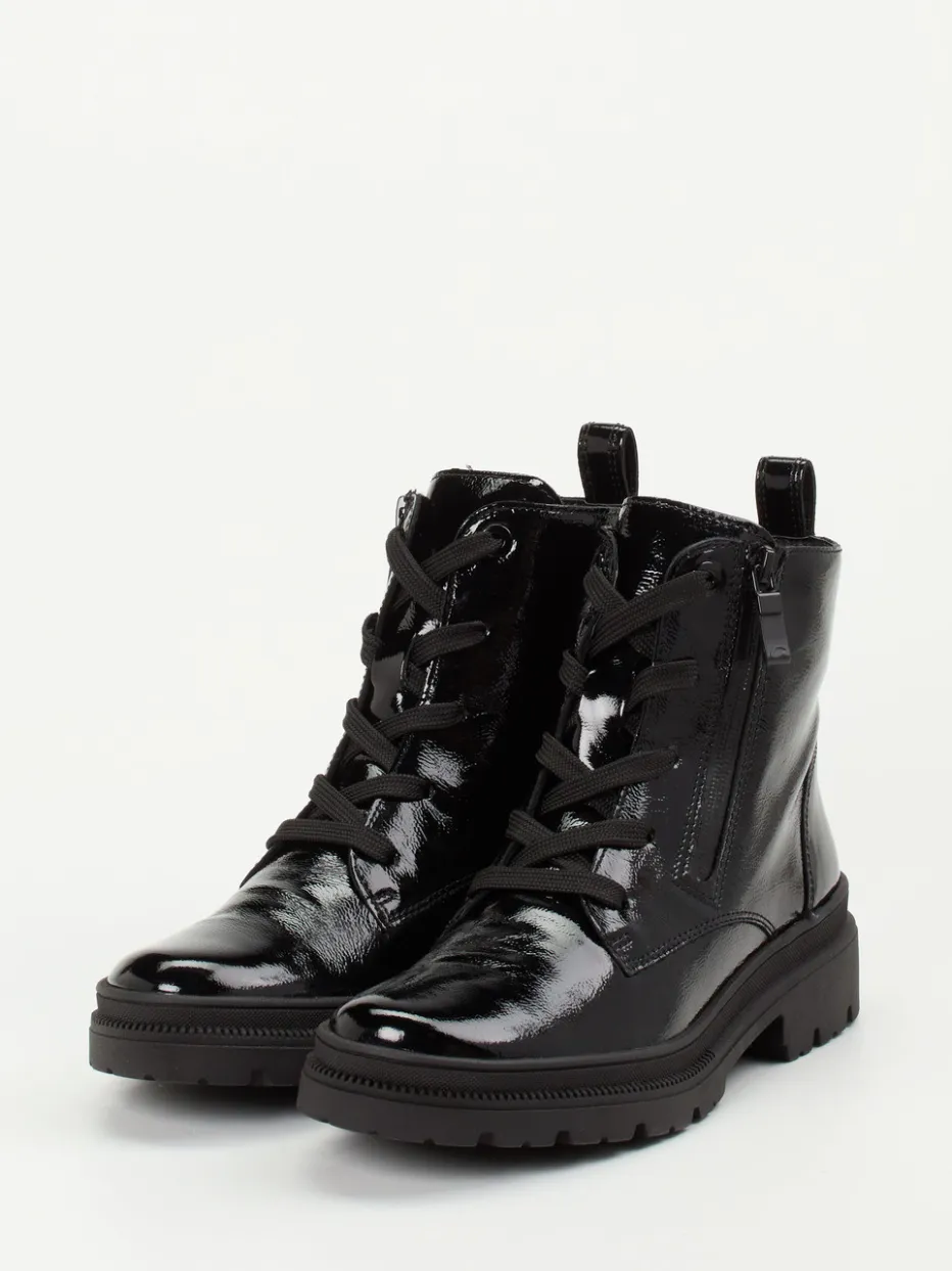 Damen Ara – Schnürstiefelette aus Lackleder