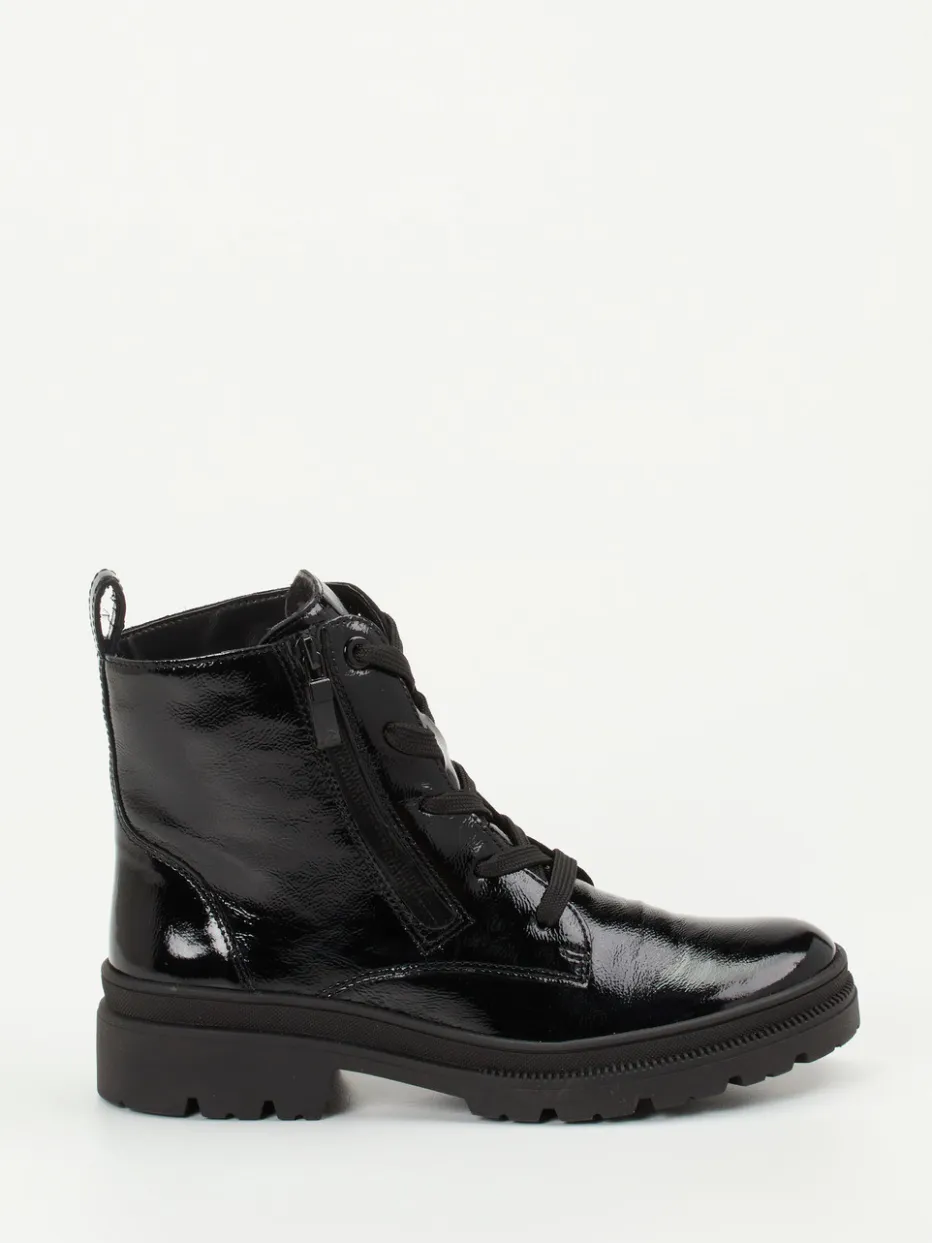 Damen Ara – Schnürstiefelette aus Lackleder