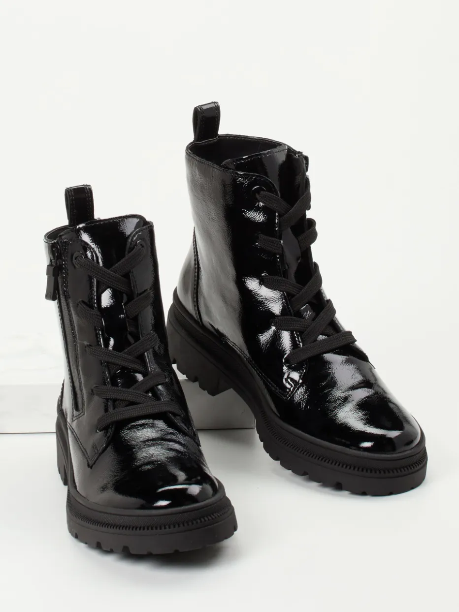 Damen Ara – Schnürstiefelette aus Lackleder