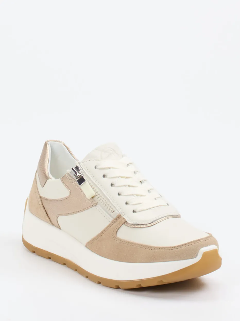 Damen Ara – Sneaker aus Kalbleder in Creme und