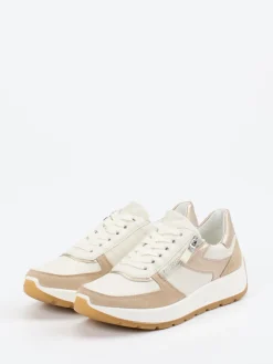 Damen Ara – Sneaker aus Kalbleder in Creme und