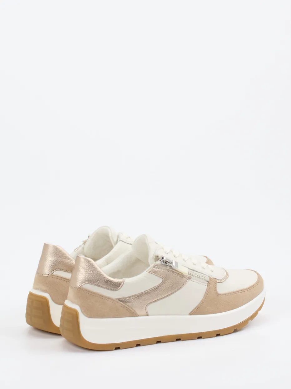 Damen Ara – Sneaker aus Kalbleder in Creme und