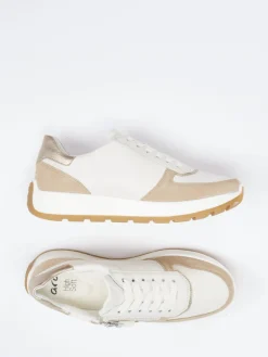 Damen Ara – Sneaker aus Kalbleder in Creme und