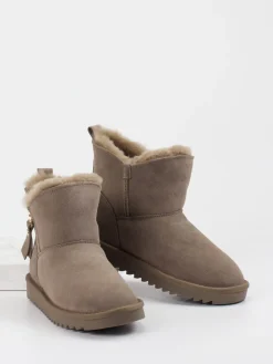 – Stiefeletten aus Veloursleder in Taupe*Ara Online