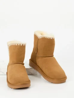 Damen Ara – Winter-Boots aus Veloursleder camel