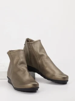 Damen Arche – Ankle Boots aus Metallicleder bronze