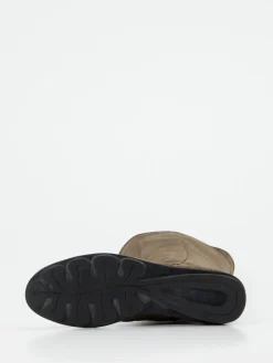 Damen Arche – Kniehohe Stiefel aus Nubukleder oliv