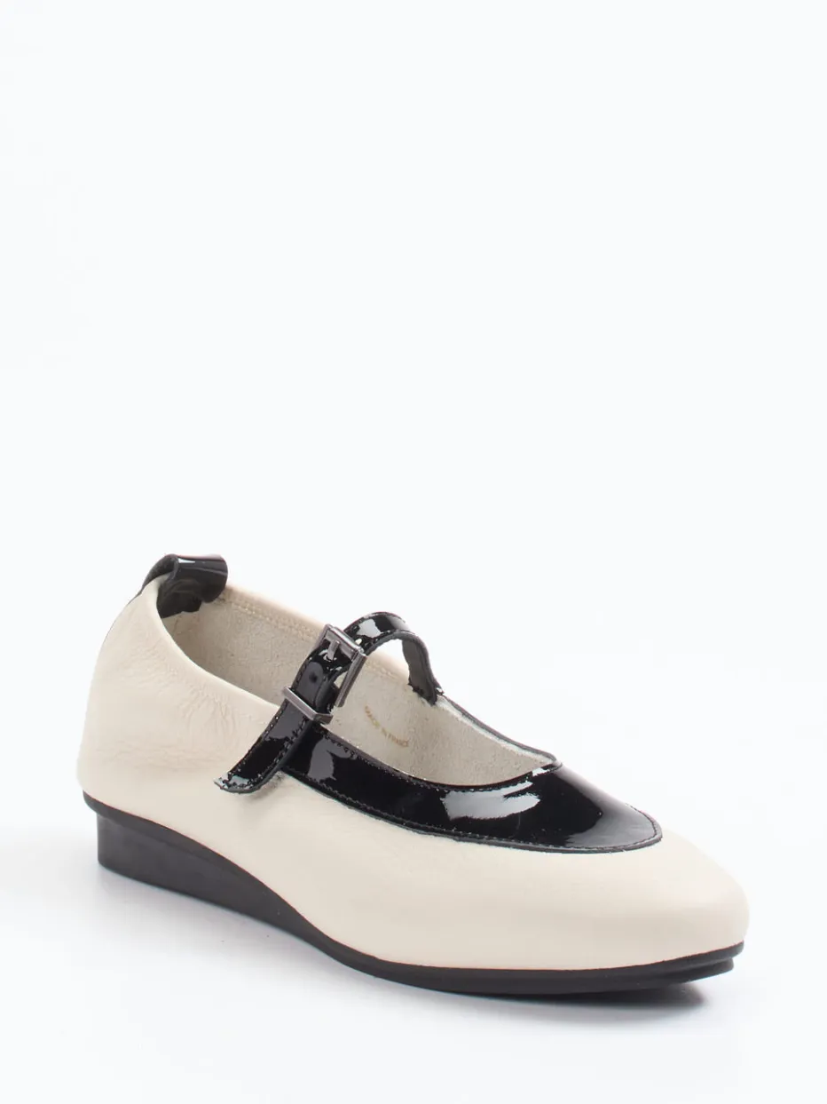 Damen Arche – Mary Jane Ballerinas aus Nubukleder creme