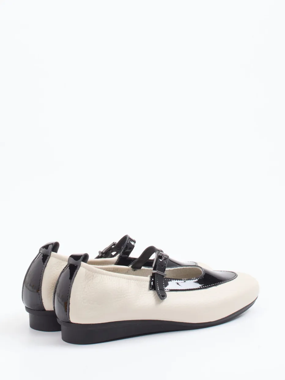 Damen Arche – Mary Jane Ballerinas aus Nubukleder creme