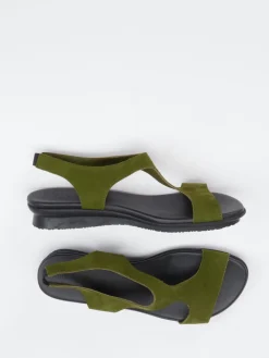 Damen Arche – Sandalen aus Veloursleder in Oliv