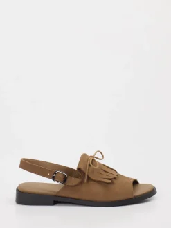 Damen Arche – Slingback-Sandalen aus Leder Cognac