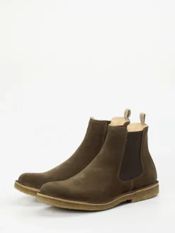 Herren Astorflex – Chelsea Boots aus Veloursleder oliv