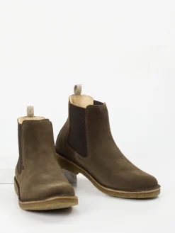 Herren Astorflex – Chelsea Boots aus Veloursleder oliv