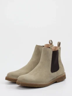 Herren Astorflex – Chelsea Boots aus Veloursleder beigegrau