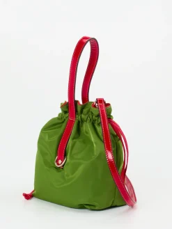 – Beuteltasche aus Textil und Leder gras*AU 79 Hot