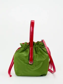 – Beuteltasche aus Textil und Leder gras*AU 79 Hot