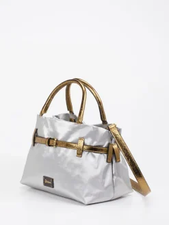 Damen AU 79 – Handtasche aus Leinen und Kalbleder