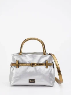 Damen AU 79 – Handtasche aus Leinen und Kalbleder