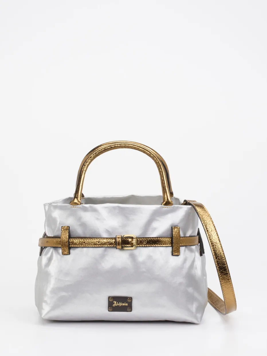 Damen AU 79 – Handtasche aus Leinen und Kalbleder