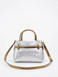 Damen AU 79 – Handtasche aus Leinen und Kalbleder