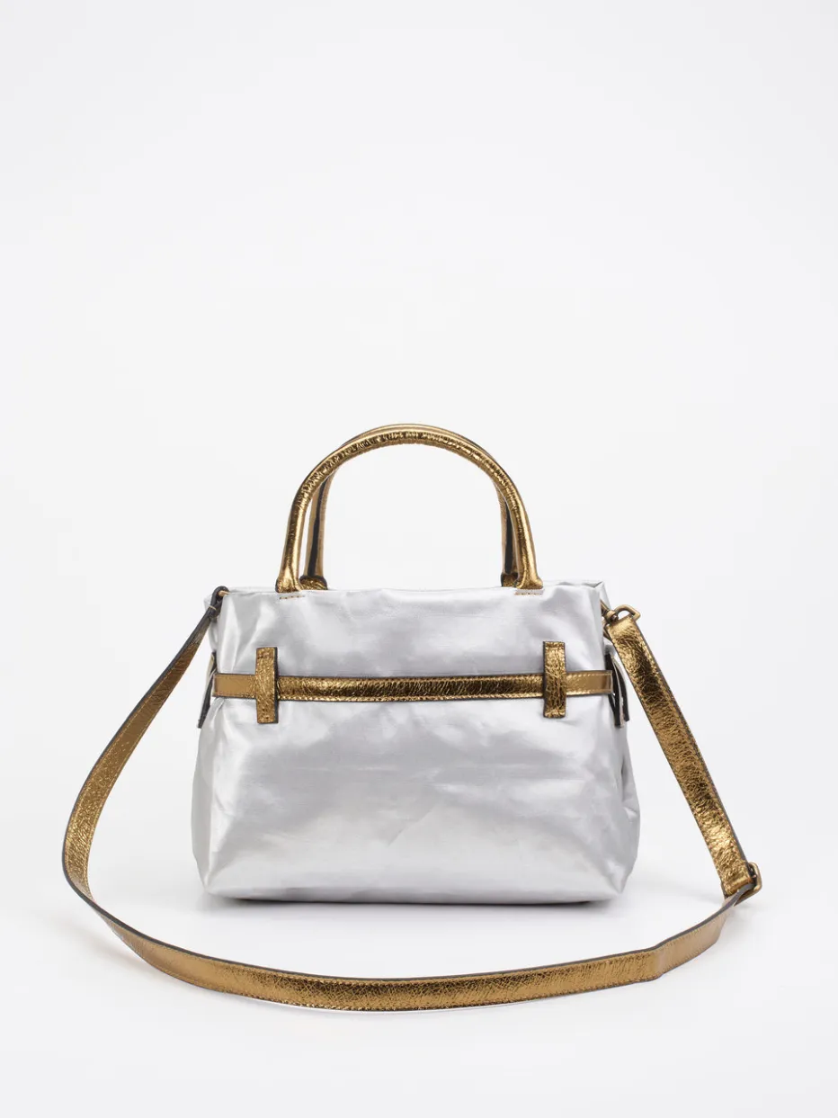 Damen AU 79 – Handtasche aus Leinen und Kalbleder