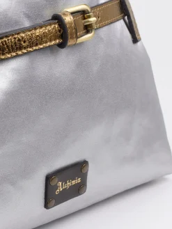 Damen AU 79 – Handtasche aus Leinen und Kalbleder