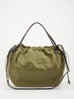 – Shopper Bag aus Nylon und Kalbleder oliv*AU 79