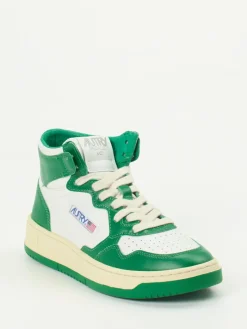 Damen Autry – High-Top-Sneaker aus Leder in Grün-
