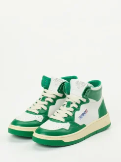 Damen Autry – High-Top-Sneaker aus Leder in Grün-
