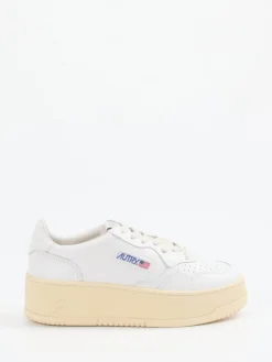 Damen Autry – Platform-Sneaker aus Leder -beige